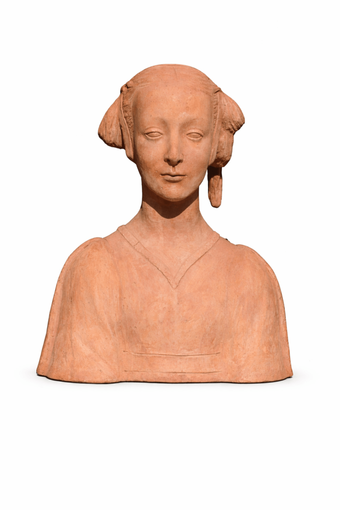 Buste Nobildonna en terre cuite dans le style de la Renaissance italienne